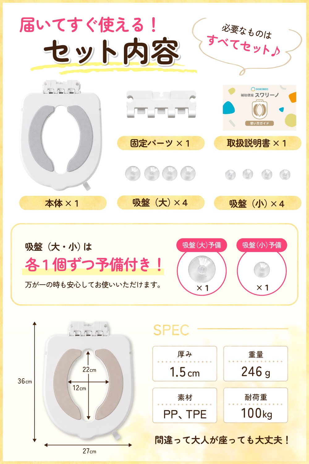 スワリーノのセット内容とサイズ